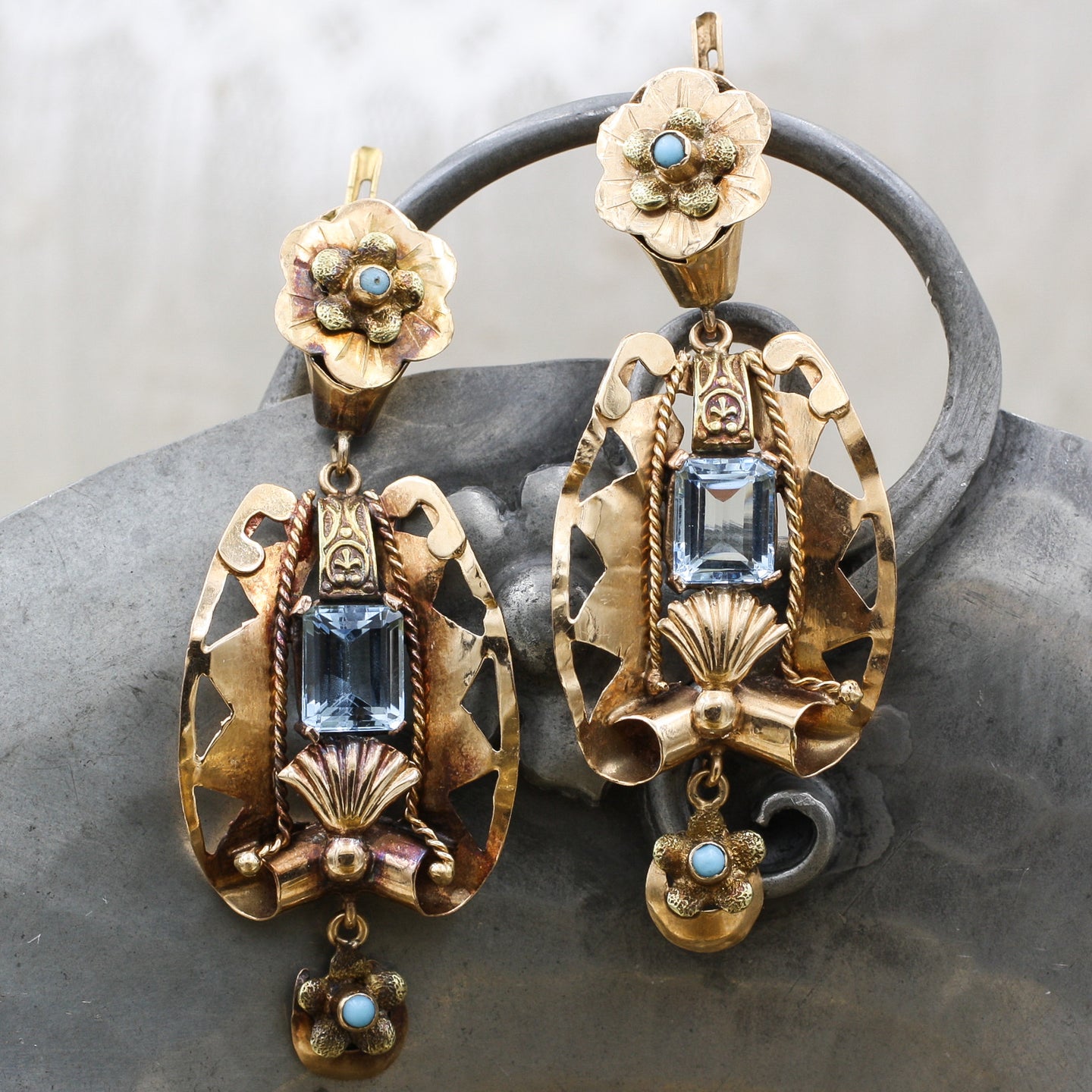 Speechless Earrings E103 | Sky Blue Antique Vintage Jewelry | Silver  Embrace Jewelry